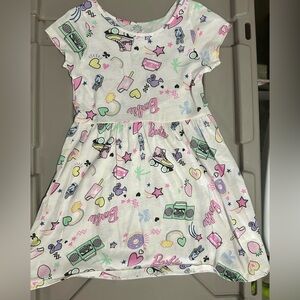 Colorful Barbie Graphic Skater Kids Dress